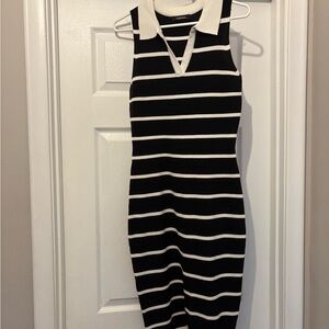 Amazon size small black and white striped dress brand new
